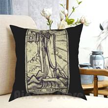 Capa de travesseiro estampada hermit, capa de almofada macia para casa, com desenhos herméticos, tarô oculto, bruxa 2024 - compre barato