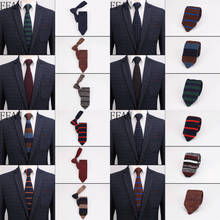 Corbatas ajustadas de punto para hombres, lazos de cuello de moda de 7cm, en negro, verde, rojo, a rayas, para negocios y bodas, de 1 a 18 2024 - compra barato