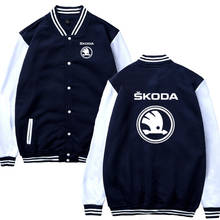 Mens Baseball Jacket Skoda Car Logo Print Casual Hip Hop Harajuku Sweatshirts Mens Baseball uniform Slim Fit Unisex Clothing 2024 - buy cheap