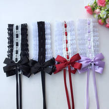 Japanese Girls Women Lace Ribbon Hairbands Cat Ears Plush Lolita Cosplay Party Costume Bow Tie Bell Anime Hair Accessories 2024 - buy cheap