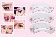 3 Styles Eyebrow Stencils Set Eye Brow Stencil Drawing Shaping Grooming Reusable Template Card Silicone Eyes Makeup Tools Set 2024 - buy cheap