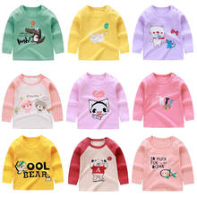 1-6 Years Old Baby Cute Spring Summer T Shirt Long Sleeve Cartoon Clothing Boys Tee Tops Soft Girl Casual Cotton Bottoming Shirt 2024 - buy cheap