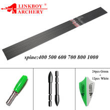 Linkboy-flechas de carbono arco de tiro con arco, Spine400-1000 de 30 pulgadas, blanco de Tiro con Arco recurvo, Pin Nock, 12 Uds. 2024 - compra barato