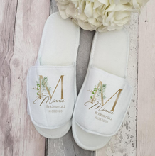 Foliage Bridesmaid Slippers - Bridal Party Slipper - Bridesmaid Gift - Flower Girl - Personalised Wedding Flip Flops Bride gift 2024 - buy cheap