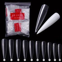 NEW 500pcs Clear/ Natural False nail tips Stiletto Acrylic Half False Nails ABS Tips Artificial 0 -9 sizes Nail Art Tips tools 2024 - buy cheap