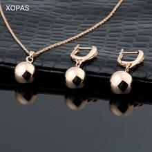 XOPAS nuevo esférica pendientes largos para mujer hecho bien boda Simple conjunto de joyas de moda 585 oro rosa pendientes 2024 - compra barato