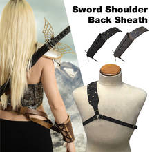 Medieval Retro Sword Shoulder Back Sheath Frog Holder for Adult Men Warrior Costume Rapier Leather Buckle Holster 2024 - buy cheap