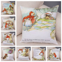 Nordic style Little Red Riding Hood Pillowcase for Children Room Sofa Decor Cartoon Fairy Tale Cushion Cover Plush Pillow Case 2024 - buy cheap