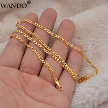 WANDO-Cadena de eslabones de moda para hombre y mujer, cadenas clásicas de color dorado y cobre, joyería étnica, regalos, 45cm/60cm, N23 2024 - compra barato