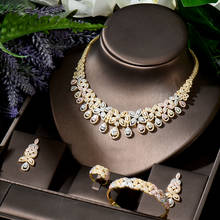 HIBRIDE Luxury 3 Tones Nigerian Dubai Jewelry Sets for Women Cubic Zircon Wedding Bridal Jewelry Sets Party Accessories N-1797 2024 - buy cheap