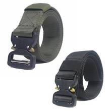 Cinturón táctico del ejército de 125cm, cinturón militar de nailon de Metal ajustable, cinturón de cintura resistente, accesorios de entrenamiento para caza y Camping 2024 - compra barato