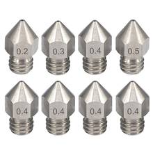 Hot 0.2Mm 0.3Mm 0.4Mm 0.5Mm 0.6Mm 0.8Mm 1.0Mm Stainless Steel 3D Printer Nozzle for 1.75Mm Filament MK8 Extruder 2024 - buy cheap