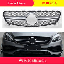 Car styling Middle grille for Mercedes-Benz A-Class W176 2013-2018 A180 A200 A260 front grille refit to A45 AMG  style 2024 - buy cheap