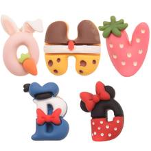 25PCS 0.6inch Cartoon Letter shape Hair AccessoriesCute Supplies for Hair Bows Barrettes Center Resin Flat Back 2024 - buy cheap