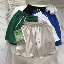 Men's Cotton Shorts Summer Fashion Solid Color Casual Drawstring Beach Male Pants 2022 Streetwear Loose Gym Sweatpants M-3XL 2024 - buy cheap