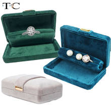 Anillo de terciopelo sedoso, anillo de diamante, caja de hebilla de oro, anillo de terciopelo Real, caja de embalaje de joyería, organizador de anillo 2024 - compra barato
