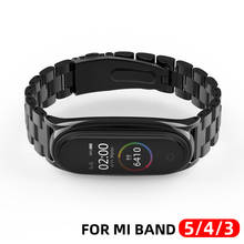 Strap For Xiaomi Mi Band 5/4/3 Metal Stainless Steel Wrist Watch Band Bracelet Strap Loop Wristbands Metal Miband Wrist Strap 2024 - buy cheap