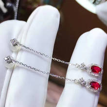 Natural And Real ruby earring gemstone Jewelry 925 sterling silver for women Earring Party Ring 2024 - buy cheap