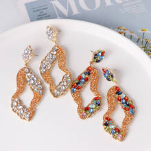 Luxury Colorful Crystal Geometric Drop Earrings for Women 2019 New Trendy Elegant Statement Earring Female Party Wedding Jewelry 2024 - buy cheap