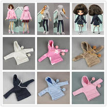 Толстовка и синяя джинсовая короткая юбка, одежда, пуловер, свитер, одежда для 1/6 BJD Xinyi Барби Blythe FR ST Doll 2024 - купить недорого