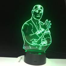 3D светодиодный ночной Светильник John Cena, спортивный борец, знаменитостей, 7 цветов, меняющийся сенсорный датчик, офисный Декор для спальни, настольная лампа 3130 2024 - купить недорого