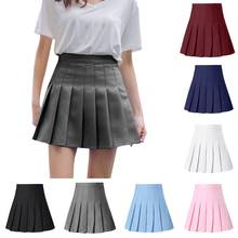 Pleated Satin Skirt summer High Waist Pleated Mini Skirt Women's Fashion Slim Waist Casual Tennis Skirts school Vacation 2024 - buy cheap