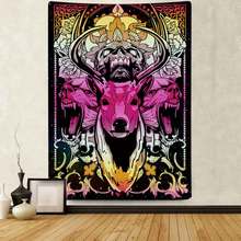 Simsant colorido elk trippy tapeçaria montanha pôr do sol natureza paisagem tapeçarias de suspensão parede para sala estar quarto decoração casa 2024 - compre barato