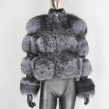 Bluenessfair casaco de inverno feminino, jaqueta de pele real parka de lã de guaxinim natural tecido tecido grosso quente roupa de exterior 2020 2024 - compre barato