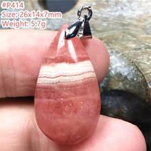 Colgante de Rodocrosita roja auténtica para mujer y hombre, cuentas de cristal curativas de Argentina, Piedra en forma de gota de agua de plata AAAAA 2024 - compra barato