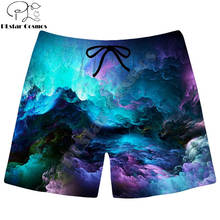 Flre e gelo galáxia nebulosa 3d impresso calções masculinos unisex streetwear elástico cintura shorts verão praia harajuku calções casuais 2024 - compre barato