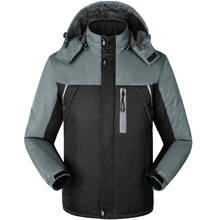 Зимняя утепленная парка размера плюс 5XL, Мужская Уличная ветрозащитная водонепроницаемая куртка с капюшоном, Мужская плотная бархатная теплая верхняя одежда, пальто 2024 - купить недорого