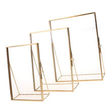 Simple Antique Rectangular Freestanding Transparent Glass Photo Frame for Home Decoration - Gold 2024 - buy cheap