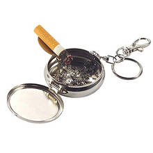 Hot Mini Outdoors Round Cigarette Keychain Portable Ashtrays Alloy Pocket Smoke Ash Ashtray Keychain Fashion 2024 - buy cheap