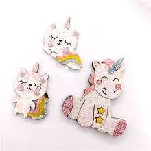10pcs/lot Glitter christmas unicron and cat padded Appliques for DIY hair clip  Accessories Craft Handmade Decoration 2024 - buy cheap