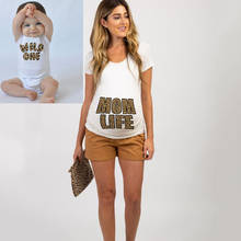 1PC Mom life Short Sleeve Pregnancy Tees mama mommy baby wild one matching shirts great gift for Mothers Day 2024 - buy cheap