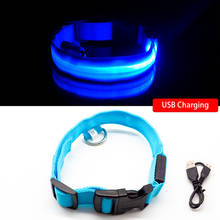 LED Lights Dog Collars Night Safety Anti-lost Flashing Nylon Pet Necklace Glow In Dark Collar for Small Dogs 2024 - buy cheap