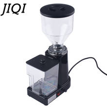 JIQI Electric Coffee Bean Grinder Thickness Adjustable 500g Capacity stianless steel Sieve Filter Plastic Powder Tank 110V/220V 2024 - buy cheap