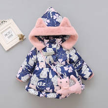 Autumn Winter Warm Baby Jacket Hooded Kids Outerwear Cute Cat Ears Cartoon Printed Girls Coat Toddler Girl Clothes Birthday Gift 2024 - buy cheap