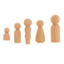 Bonecas de madeira 5 familiar decoração do bolo de casamento diy brinquedos pintados para crianças 2024 - compre barato