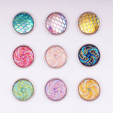 NEW  10pcs/lot  Color flower  Note Mix set 18mm Resin snap button for snap jewelry  mermaid  DIY  bracelet  MF735 2024 - buy cheap