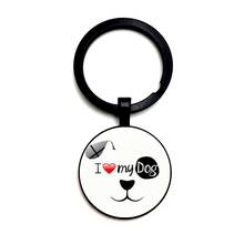 I Love My Dog Cute Key Ring Glass Cabochon Car Key Pendant Male and Female Key Ring Gift Jewelry 2024 - buy cheap