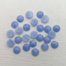 Wholesale fashion blue striped stone beads charms 6mm round CAB CABOCHON 50pcs for jewelry necklace accessories Free shipping 2024 - buy cheap
