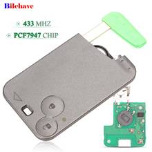 Llave de coche remota de 2 botones, 433Mhz, PCF7947, Chip Fob, reemplazo de llave inteligente para Renault Laguna Espace VelSatis 2024 - compra barato