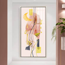 Абстрактная линия рисования картина скандинавские Золотые листья растения настенная живопись холст картина плакат в скандинавском стиле декор для гостиной дома 2024 - купить недорого