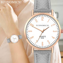 2020 новые часы женские модные простые Стильные Роскошные Дамские Кварцевые наручные часы модные часы с кожаным ремешком креативные часы под платье 2024 - купить недорого
