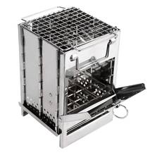 24BD Wood Burning Camp Stove Folding Stainless Steel Grill Firewood Stove for Camping 2024 - buy cheap