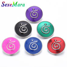 6pcs/lot New 18mm Metal Snap Buttons Jewelry  Snap Painting Oil Jewelry Fit 18mm Snap Leather Bracelets Necklaces Jewelry 2024 - buy cheap