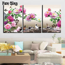 Diy 5d Diamond Painting Peony flowers birds and butterflies  Cross Stitch Round square Diamond Embroidery Home art decoration 2024 - buy cheap