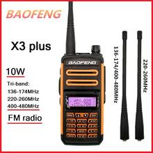 2020 BAOFENG X3 plus 10W Walkie Talkie 10 KM Tri-band Ham CB Radio Transceiver 220-260MHz Amateur Radio Transmitter 2024 - buy cheap