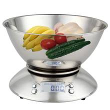 Balança eletrônica digital de cozinha em aço inoxidável, balança de peso, ferramenta culinária, precisão de cozinha com tigela, 5kg, 1g 2024 - compre barato